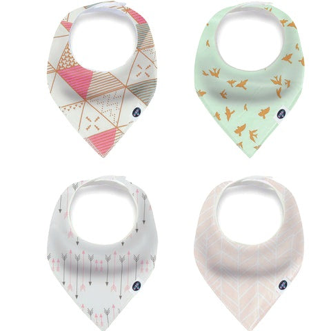 4 Pack Baby Bandana Bib Set