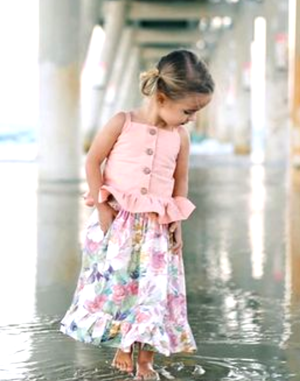 Floral Top and Skirt Set