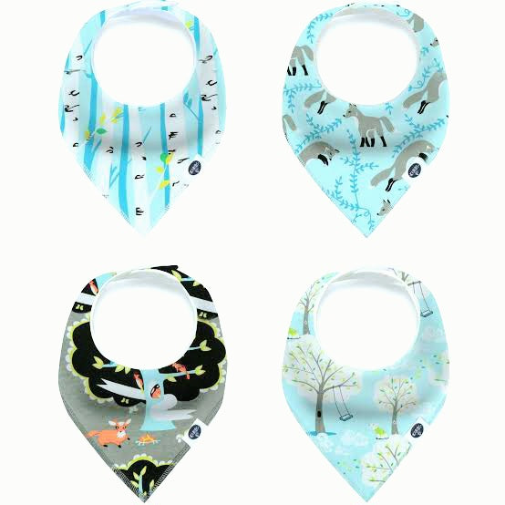 4 Pack Baby Bandana Bib Set