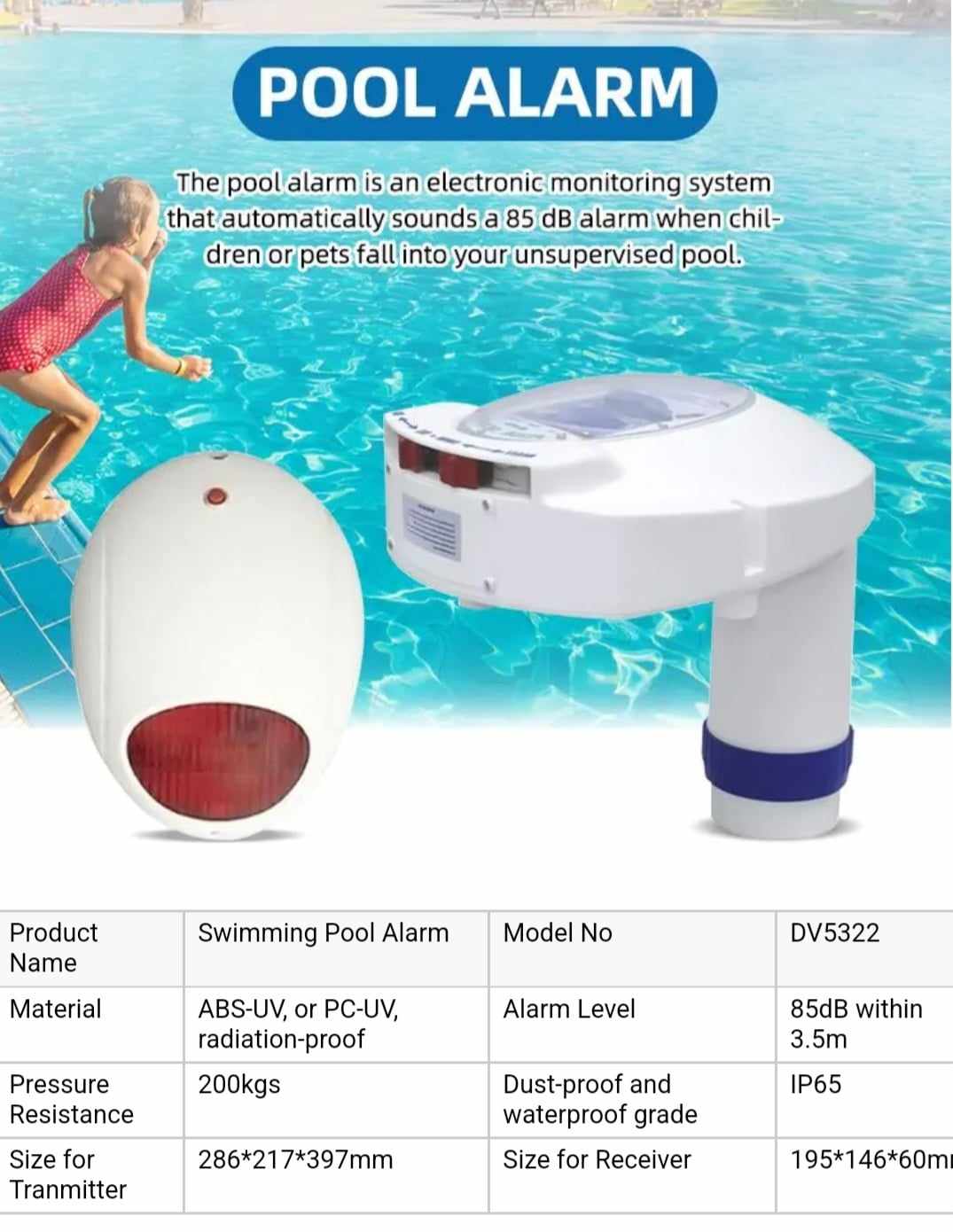 Pool scout swimming alarm