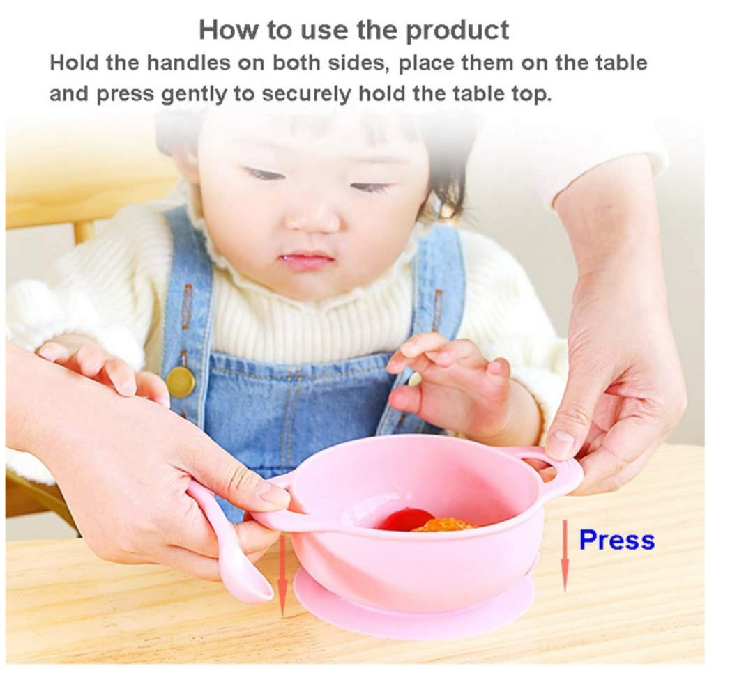Silicone Suction Bowl and Spoon Set