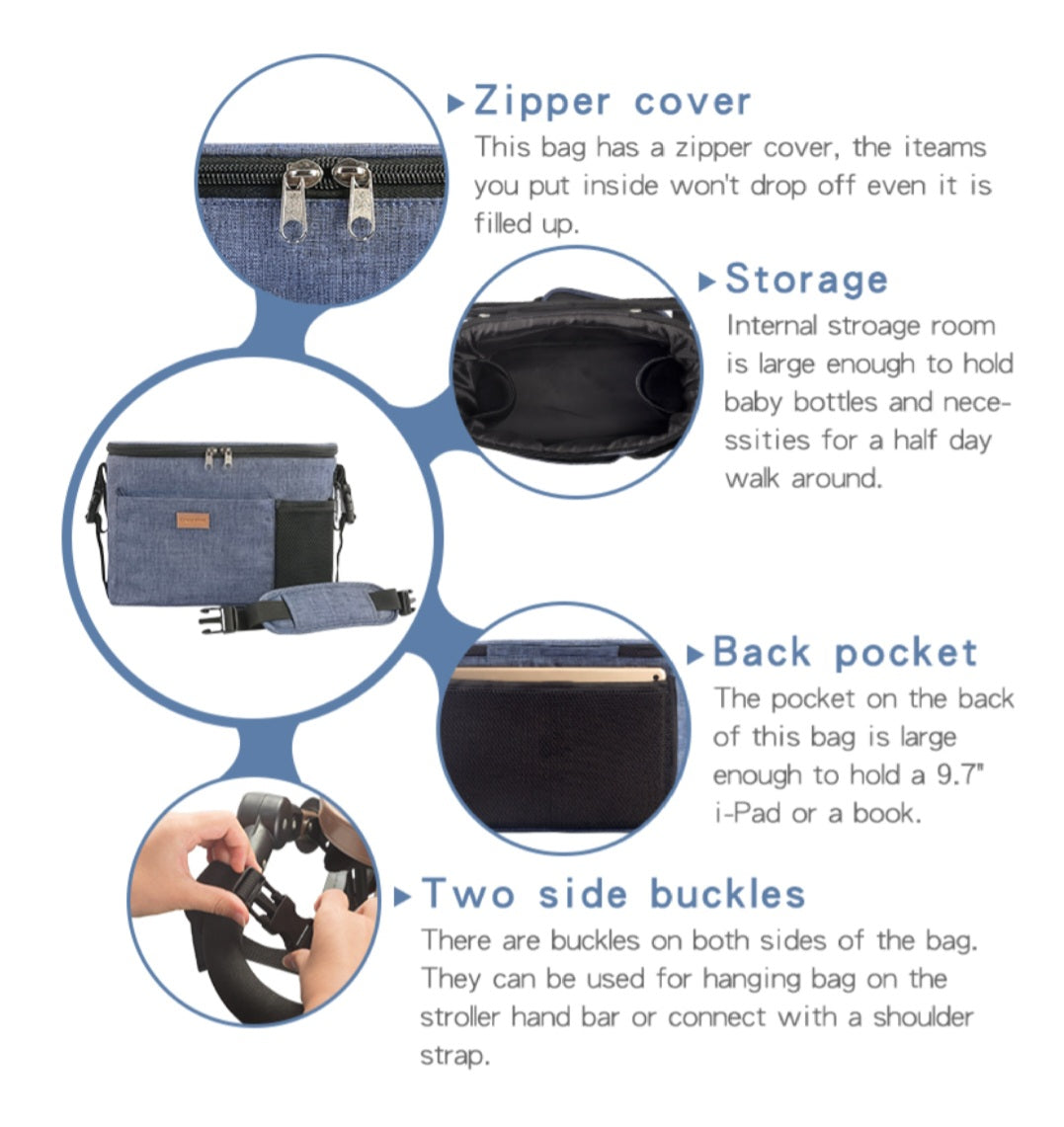 Organized On-The-Go Versatile Pram Caddy