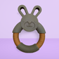 Silicone and wood teething ring