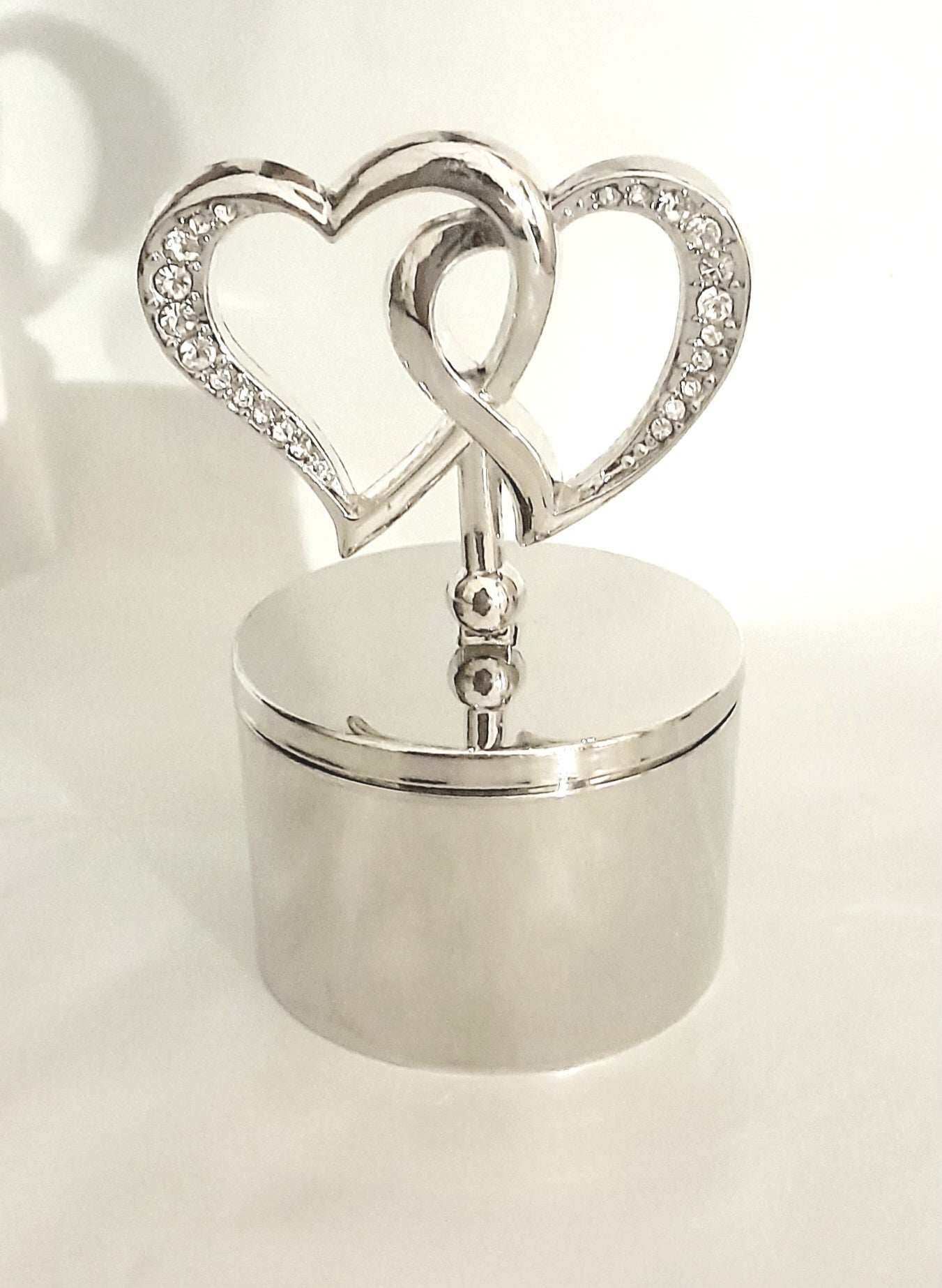 Mini silver heart trinket box