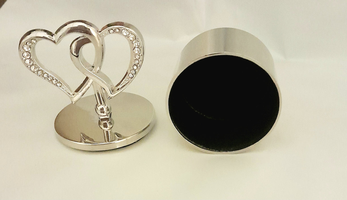 Mini silver heart trinket box