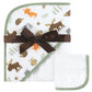 Hudson Baby Hooded Towel and Washer Set for Bath Time