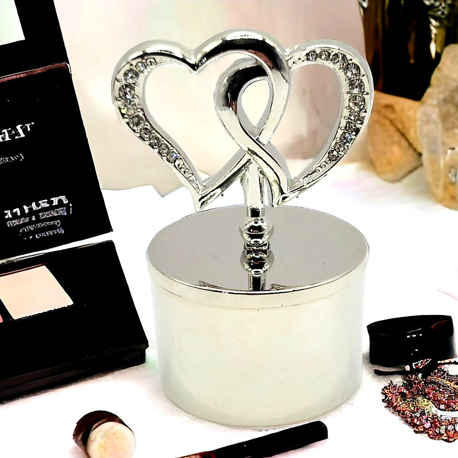 Mini silver heart trinket box