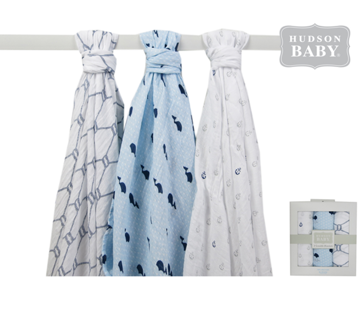 Hudson Baby Swaddle Blankets Set of 3
