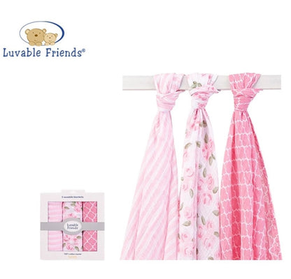 Luvable Friends Swaddle Blankets Set of 3