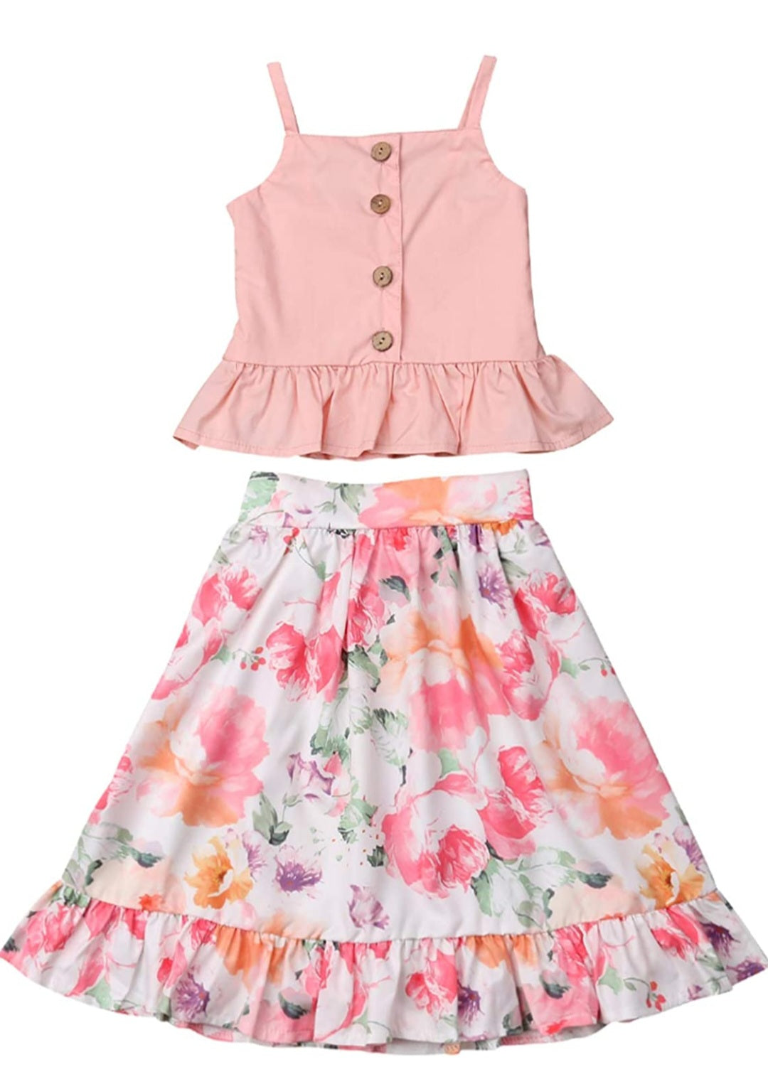 Floral Top and Skirt Set