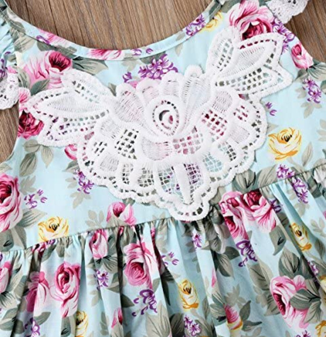 Beautiful girls floral Boho dress