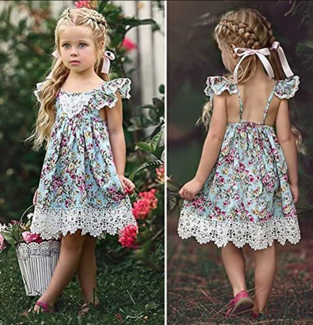 Beautiful girls floral Boho dress