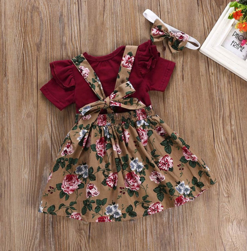 Flowery Baby Play-suit and Top Set