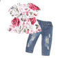 Floral Top and Jeans Set