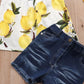 Lush Lemon Jean Shorts and Top Set