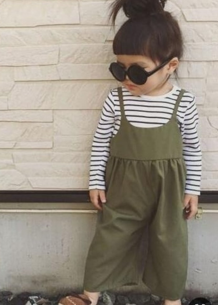 Little girls Stripe Top and jumpsuit Set