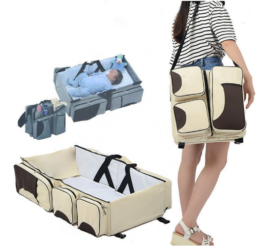 3-in-one. Portable nappy bag, change table and bassinet