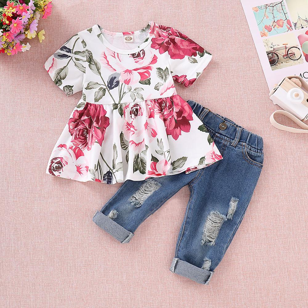 Floral Top and Jeans Set